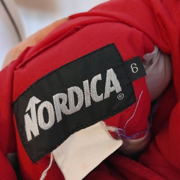 Nordica Size 6 Red Puffy Coat Vintage Winter Warm Snowmobile Snowboard Skiing - Picture 8 of 15